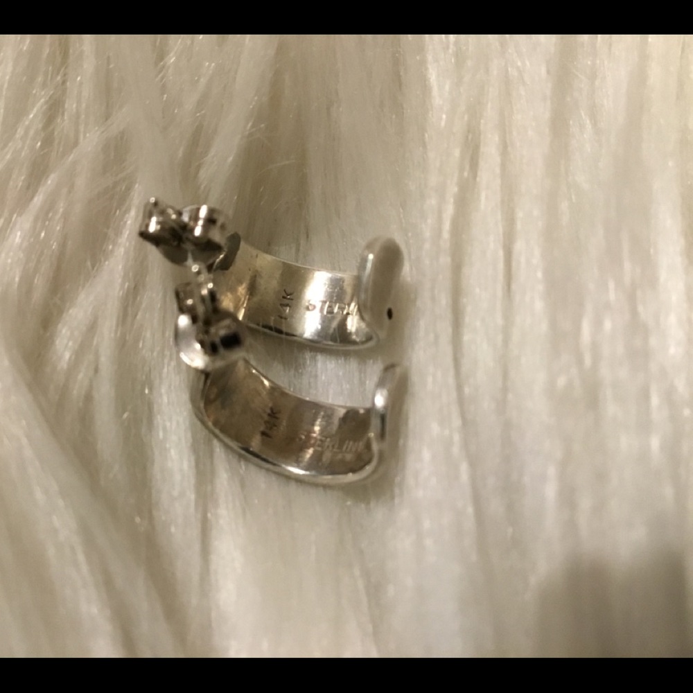 925 & 14Kt Y/Gold Native American Half Hoop Earrings! - Picture 5 of 9
